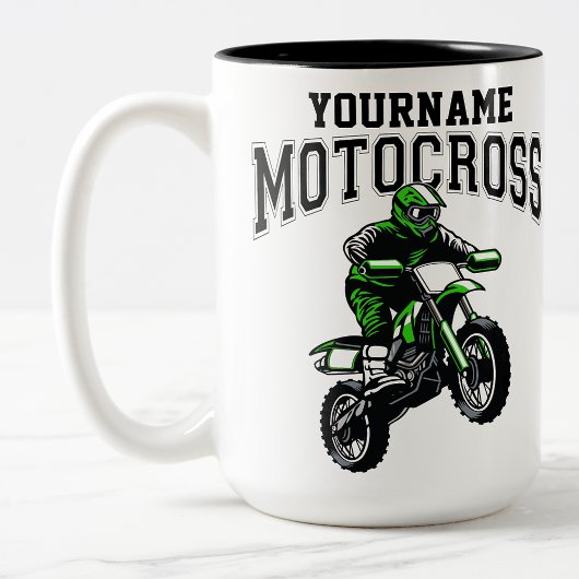 Personalisiertes Motocross Dirt Bike Racing Zweifarbige Tasse
