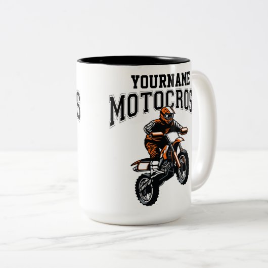 Personalisiertes Motocross Dirt Bike Racing Zweifarbige Tasse (VorderseiteRechts)