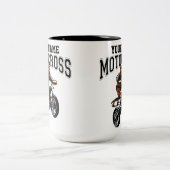Personalisiertes Motocross Dirt Bike Racing Zweifarbige Tasse (Mittel)
