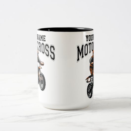 Personalisiertes Motocross Dirt Bike Racing Zweifarbige Tasse (Mittel)