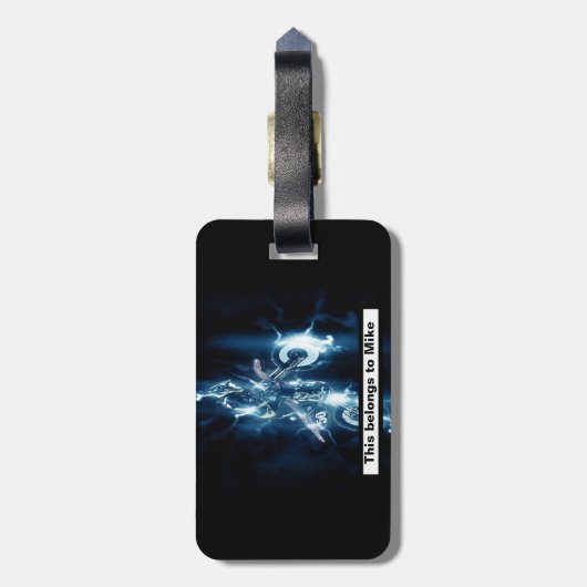 Personalisiertes Motocross Gepäckanhänger (Rückseite vertikal)