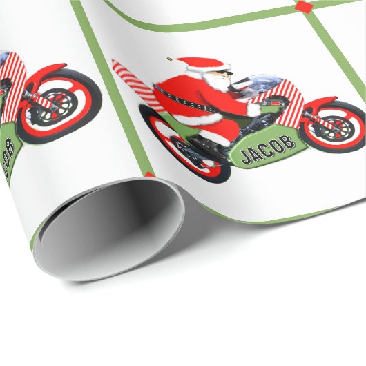 Personalisiertes Motocross-Geschenk Geschenkpapier (Rolleneckpunkt)