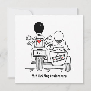Personalisiertes Motorrad & Beiwagen Jubiläum Einladung