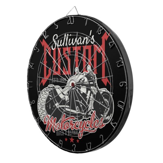Personalisiertes Motorrad Big Bad Biker Garage Dartscheibe (Vorderseite rechts)