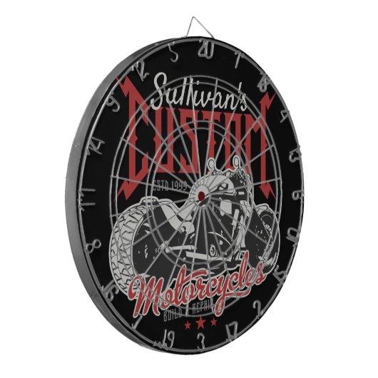 Personalisiertes Motorrad Big Bad Biker Garage  Dartscheibe (Vorderseite Links)