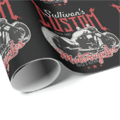 Personalisiertes Motorrad Big Bad Biker Garage Geschenkpapier (Rolleneckpunkt)