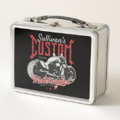 Personalisiertes Motorrad Big Bad Biker Garage Metall Brotdose (Vorderseite)