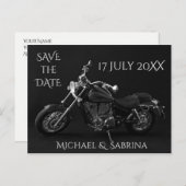 Personalisiertes Motorrad Save the Date Ankündigungspostkarte (Vorne/Hinten)