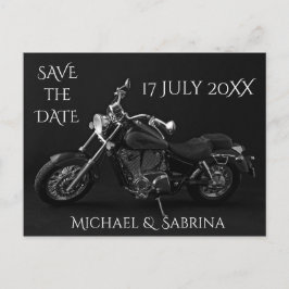 Personalisiertes Motorrad Save the Date Ankündigungspostkarte