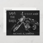 Personalisiertes Motorrad Save the Date Ankündigungspostkarte (Vorne/Hinten)