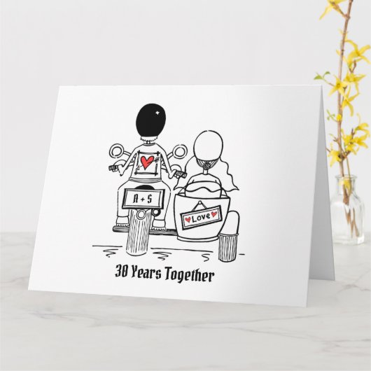 Personalisiertes Motorrad und Sidecar Karte (Gelbe Blume)