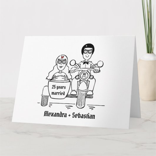 Personalisiertes Motorrad und Sidecar Karte (Vorderseite)