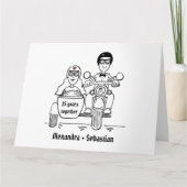 Personalisiertes Motorrad und Sidecar Karte (Vorderseite)