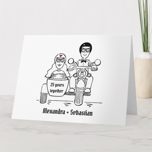 Personalisiertes Motorrad und Sidecar Karte (Vorderseite)