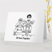 Personalisiertes Motorrad und Sidecar Karte (Gelbe Blume)