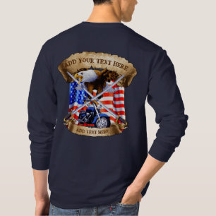 Personalisiertes Motorrad Veteran Patriot USA-Flag T-Shirt