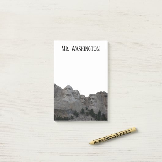 Personalisiertes Mount Rushmore Foto Post-it Klebezettel (Auf Schreibtisch)