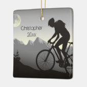 Personalisiertes Mountainbike Bike Biking auf dem  Keramikornament (Links)