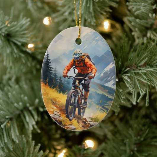 Personalisiertes Mountainbike Bike Weihnachten Keramik Ornament (Baum)