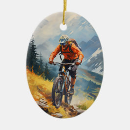 Personalisiertes Mountainbike Bike Weihnachten Keramik Ornament