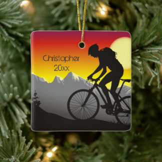 Personalisiertes Mountainbike Bike Weihnachten Keramikornament