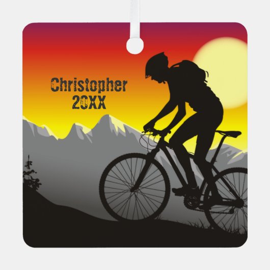 Personalisiertes Mountainbike Bike Weihnachten Ornament Aus Metall (Vorderseite)