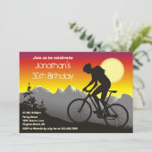 Personalisiertes Mountainbike Biken Geburtstag Einladung (Stehend Vorderseite)