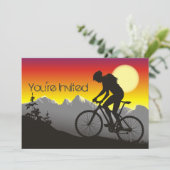 Personalisiertes Mountainbike Biken Geburtstag Einladung (Stehend Vorderseite)
