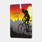 Personalisiertes Mountainbike Weihnachten Ornament Aus Metall (Vorderseite links)