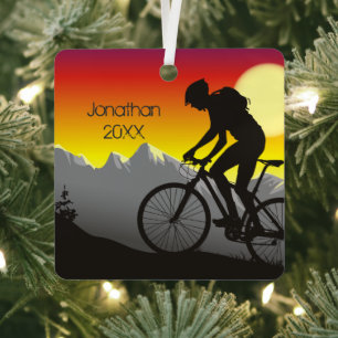 Personalisiertes Mountainbike Weihnachten Ornament Aus Metall