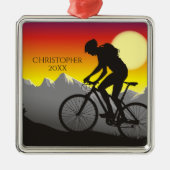 Personalisiertes Mountainbiken Weihnachten Ornament Aus Metall (Vorne)
