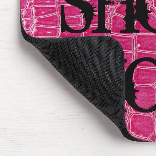 Personalisiertes Mousepad in rosa Krokodil (Ecke)