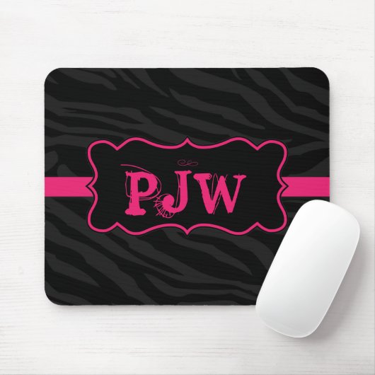 Personalisiertes Mousepad in Schwarz Zebra (Mit Mouse)
