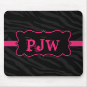 Personalisiertes Mousepad in Schwarz Zebra (Vorne)
