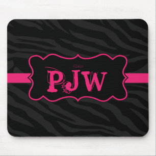 Personalisiertes Mousepad in Schwarz Zebra