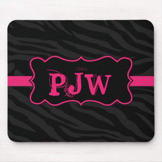Personalisiertes Mousepad in Schwarz Zebra (Vorne)