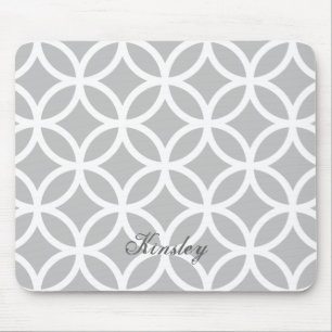 Personalisiertes Mousepad mit grauem Diamantmuster