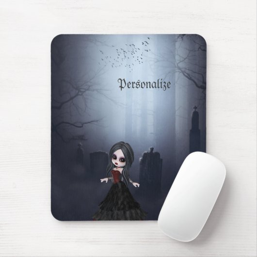 Personalisiertes Mousepad. Niedliches Goth Mädchen Mousepad (Mit Mouse)