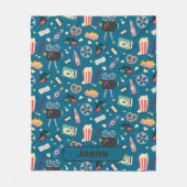 Personalisiertes Movie Night Film Popcorn Muster Fleecedecke (Vorderseite)
