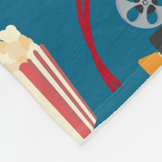 Personalisiertes Movie Night Film Popcorn Muster Fleecedecke (Ecke)