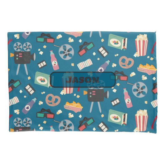 Personalisiertes Movie Night Film Popcorn Muster Kissenbezug (Vorderseite)