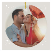 Personalisiertes Mr. & Mrs. First Christmas Foto Keramik Ornament
