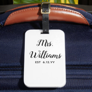 Personalisiertes Mrs Est Ihr Datum Geschenk für Br Gepäckanhänger