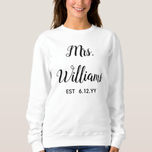 Personalisiertes Mrs Est Ihr Datum Geschenk für Br Sweatshirt