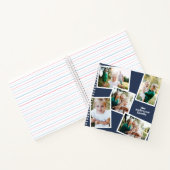 Personalisiertes Multi-Foto Blau elegant modern Notizblock (Innenseite)