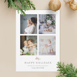 Personalisiertes Multi-Foto Collage Weihnachten<br><div class="desc">Versenden Sie Ihre Urlaubstage mit Liebe und einem schlicht stilvollen, frischen und modernen Flair. Diese individuelle Multi-Foto Collage Ferienkarte ist ein Snap to Personalisieren und Sie können einfach verschiedene Designelemente bearbeiten, um Ihren Stil auch Anzug! Die Standard-Kartenform ist ein normales, scharfes Ecken, aber auch abgerundete Ecken funktionieren wunderbar mit diesem...</div>