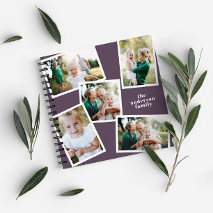 Personalisiertes Multi-Foto lila elegant und moder Notizblock