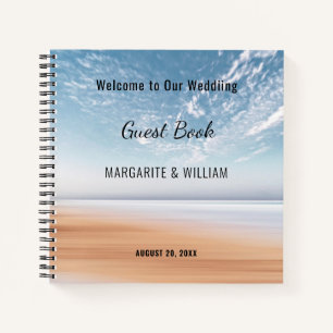 Personalisiertes Multicolor Beach Scene Gästebuch Notizblock