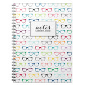 Personalisiertes Multicolor-Nerd-Glasmuster Notizblock (Vorderseite)