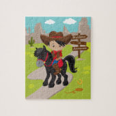 Personalisiertes multikulturelles Cowboy Jigsaw Pu Puzzle (Vertikal)